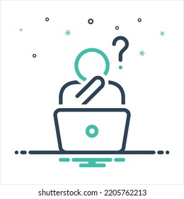 Icono de mezcla de colores vectorial para el pensamiento