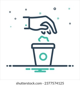 Icono de mezcla de color vectorial para lanzar