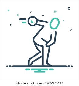 Vector colorful mix icon for throwing