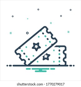 Vector colorful mix icon for ticket