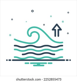 Vector colorful mix icon for tide