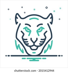 Vector colorful mix icon for tiger