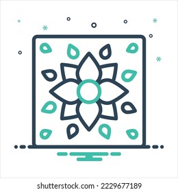 Icono de mezcla de colores vectorial para mosaico