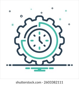 Vector colorful mix icon for time management