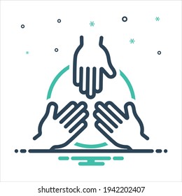 Vector colorful mix icon for together