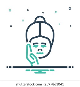 Vector colorful mix icon for tooth ache