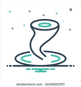 Vector colorful mix icon for tornado