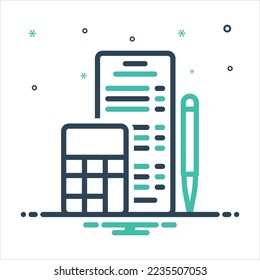 Vector colorful mix icon for totals