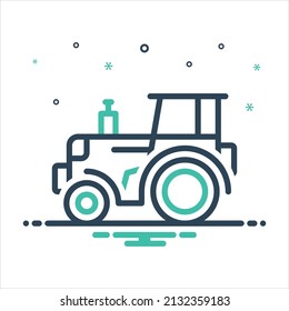 Vector colorful mix icon for tractor