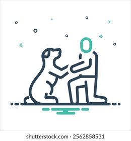 Vector colorful mix icon for training dog