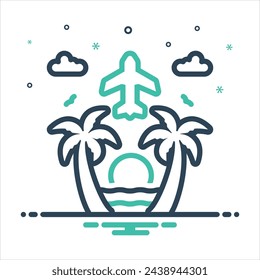 Vector colorful mix icon for travel