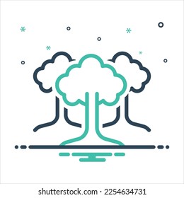 Vector colorful mix icon for trees
