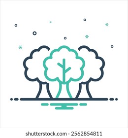Vector colorful mix icon for trees