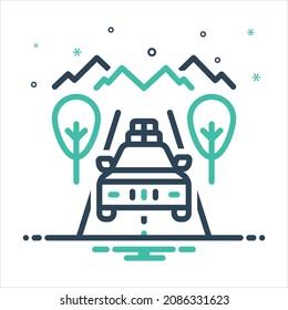 Vector colorful mix icon for trip