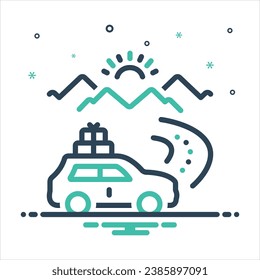 Icono de mezcla de colores vectorial para el viaje