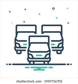 Vector colorful mix icon for trucks