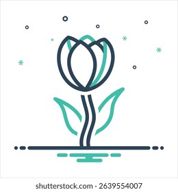 Vector colorful mix icon for tulip