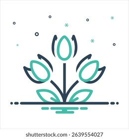 Vector colorful mix icon for tulip