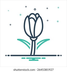 Vector colorful mix icon for tulip