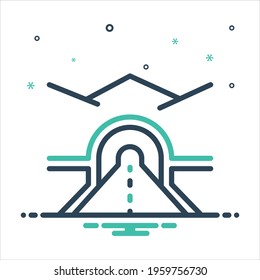 Vector colorful mix icon for tunnel