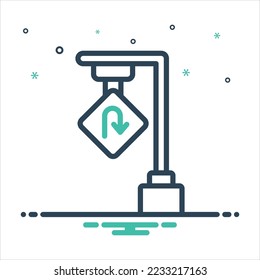 Vector colorful mix icon for turn