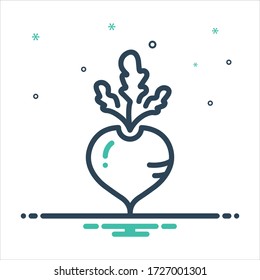 Vector colorful mix icon for turnip