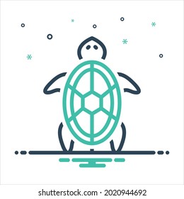 Vector colorful mix icon for turtle