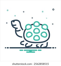 Vector colorful mix icon for turtle