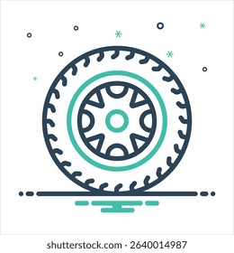 Vector colorful mix icon for tyre