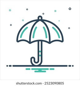 Vector colorful mix icon for umbrella