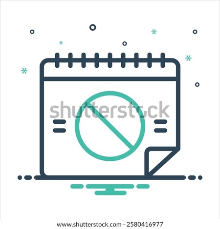 Vector colorful mix icon for unavailable