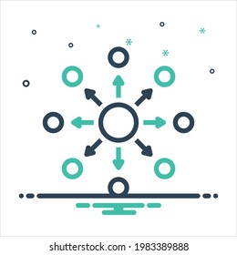 Vector colorful mix icon for unitmonad