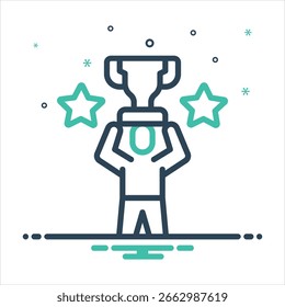 Vector colorful mix icon for unparalleled success