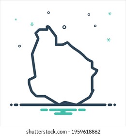 Vector colorful mix icon for uruguay