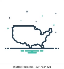Vector colorful mix icon for usa