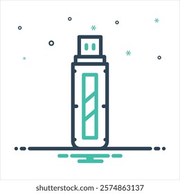 Vector colorful mix icon for usb flash drive