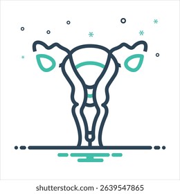 Vector colorful mix icon for uterus