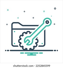 Vector colorful mix icon for utils