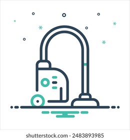 Vector colorful mix icon for vacuum cleaner