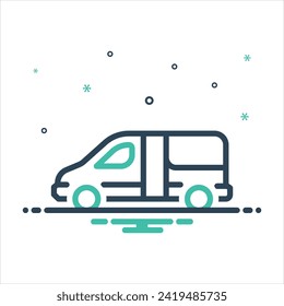 Vector colorful mix icon for van