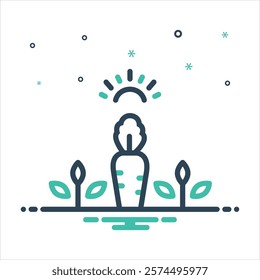 Vector colorful mix icon for vegetable garden