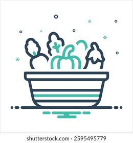 Vector colorful mix icon for vegetable