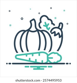Vector colorful mix icon for vegetables