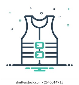Vector colorful mix icon for vest