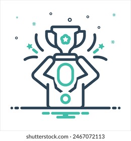 Vector colorful mix icon for victory