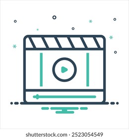 Ícone de mistura colorida vetorial para o reprodutor de vídeo