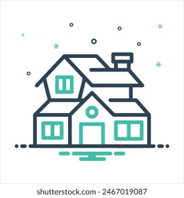 Icono de mezcla colorida de Vector para villa