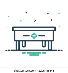 Vector colorful mix icon for vintage table