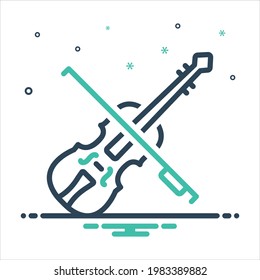 Vector colorful mix icon for violin