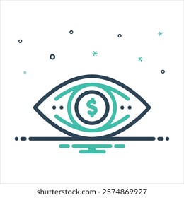 Vector colorful mix icon for vision